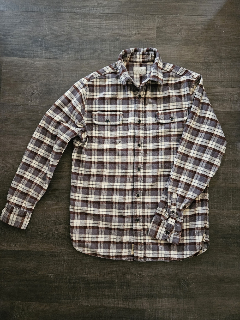Jachs New York Heavyweight Brushed Cotton Plaid Flannel Shirt Medium